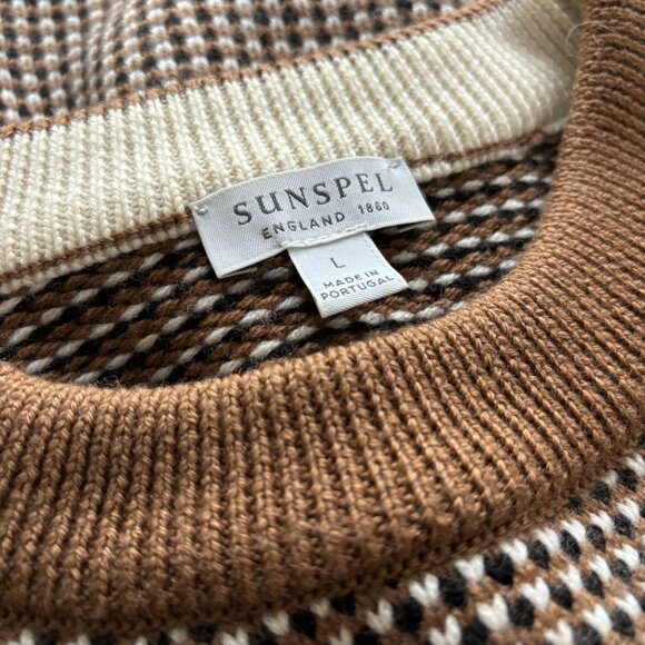 Sunspel Merino Wool Fisherman's Jumper Size L - Picture 3 of 6